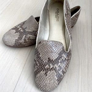 Coach Snakeskin Flats - Size 5